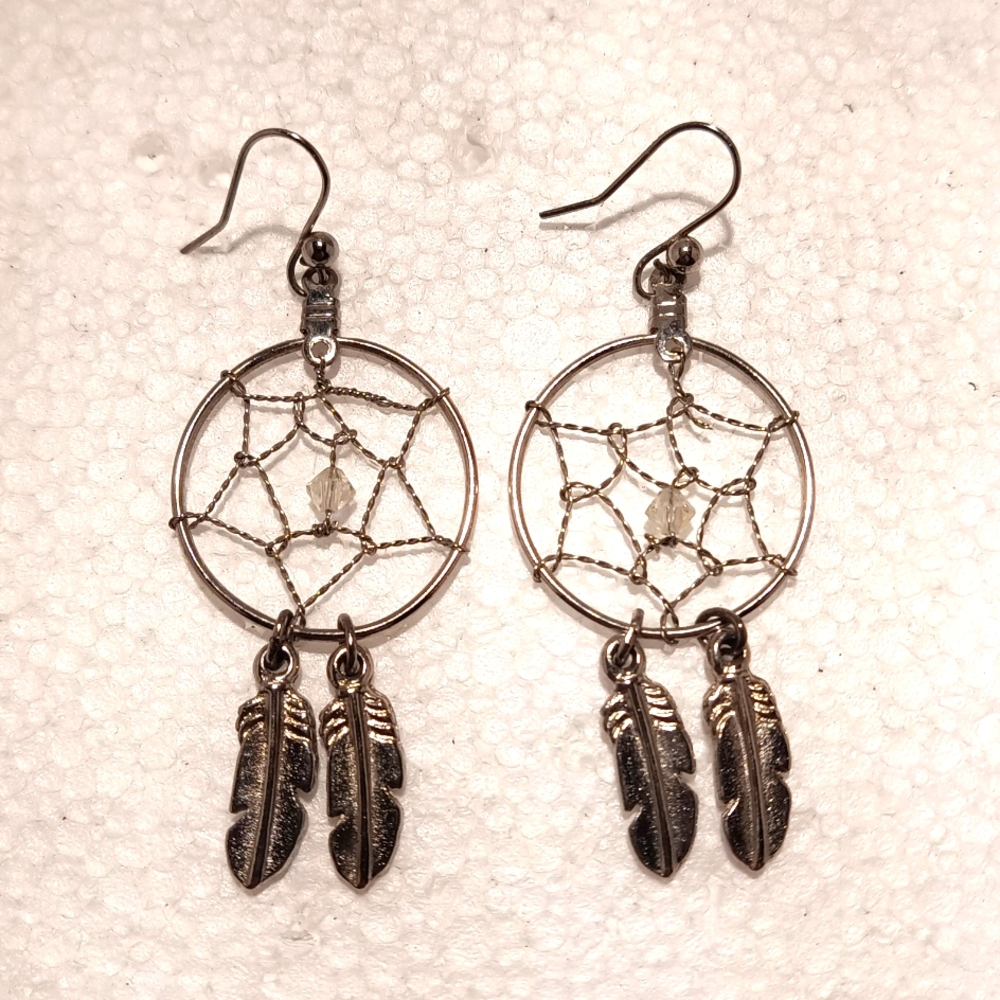 Dream Catcher Wire Drop Earrings